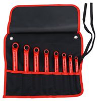 WIHA 21096 Wrench Set, Offset Ring, Insulated, 8 Pieces of 5/16 to 3/4" SAE, Roll-Up Pouch