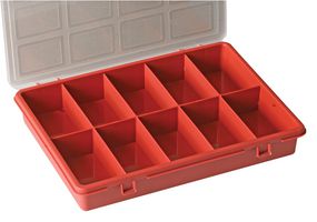 DURATOOL D01829 Box, Ten-Grid, Plastic, 1.38" Height, 9.45" Width, 7.09" Depth