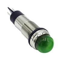 DIALIGHT 656320A304F LED Panel Mount Indicator, Blade Terminals, Green, 48 VDC, 12.7 mm, 10 mA, 800 mcd