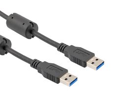 L-COM U3A00084-1M Cable USB, C/ Ferrita, Tipo A Macho a Tipo A Macho, 1 m, 3.3 ft, USB 3.0, Negro