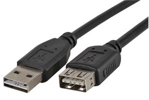 PRO SIGNAL PSG91255 Cable USB, Tipo A Macho a Tipo A Hembra, 1 m, 3.28 ft, USB 2.0, Negro