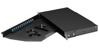 BLACK BOX JPM380A-R2 Patch Panel, Fiber Enclosure, LC Duplex Coupler, 12 Ports, 1U