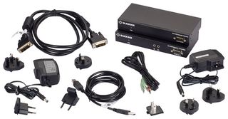 BLACK BOX KVXLCF-100-SFPBN2-R2 KVM Extender Kit, Fiber Bundle, Single-Monitor, DVI-D, USB 2.0, Serial, Audio, Local Video