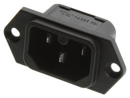 SCHURTER 6110.3100 IEC Power Connector, IEC C16 Inlet, 15 A, 250 VAC, Quick Connect, Flange Mount