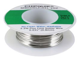 CHIP QUIK SMDSWLF .031 1OZ Solder Wire, No Clean, Lead Free, 0.031 " Diameter, 1 oz