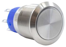 E-SWITCH ULV4F23SS Vandal Resistant Switch, ULV4 Series, 19 mm, SPDT-DB, On-On, Round Flat, Natural