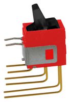 E-SWITCH 400UDP1L1BLKM7RE Rocker Switch, Ultraminiature, On-None-On, DPDT, Non Illuminated, Through Hole, Black, 400U Series