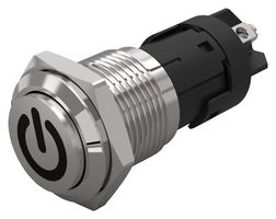 EAO 82-4162.1000.B002 Vandal Resistant Switch, 82 Series, 16 mm, SPDT, Momentary, Round Raised Flat Flush, Natural