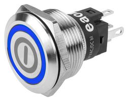 EAO 82-6151.1123.B001 Vandal Resistant Switch, 82 Series, 22 mm, SPDT, Momentary, Round Flush, Natural