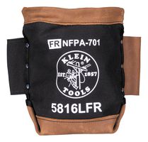 KLEIN TOOLS 5816LFR Bolt Bag, 5" W x 9.5" D x 10" H, Leather/Canvas