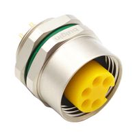 BULGIN LIMITED PXMBNI78FPF05APCPG135 Sensor Connector, Buccaneer Series, 7/8", Female, 5 Positions, PCB Socket, Straight Panel Mount