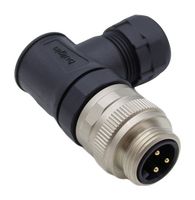 BULGIN LIMITED PXPTPU78RAM03ASTM22 Sensor Connector, Buccaneer Series, 7/8", Male, 3 Positions, Screw Pin, Right Angle Cable Mount