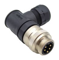 BULGIN LIMITED PXPTPU78RAM05ASTM22 Sensor Connector, Buccaneer Series, 7/8", Male, 5 Positions, Screw Pin, Right Angle Cable Mount