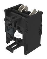 EAO 704.911.5/D-1 Contact Block, Selector Switches, SPST-NC/NO, Slow-Make, Gold, 6A, 500V, Double Plug In