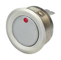 SCHURTER 1241.6400 Vandal Resistant Switch, 24 VDC, MCS Series, 30 mm, SPST-NO, Momentary, Flush, Natural