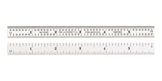 STARRETT C304R-6 Measuring Rule, 6 " Length, 1/64 " Graduations, 0.5 " Width, Steel