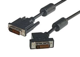 L-COM DVIDDLZ-45-5 Cable de Audio / Video, Plug DVI-D de doble enlace de 45°, DVI-D Doble Enlace Macho, 5 ft, 1.5 m