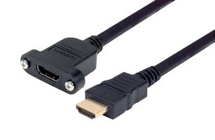 L-COM PMHDMF-2 Audio / Video Cable Assembly, HDMI Plug, HDMI Receptacle, 6.6 ft, 2 m, Black, PMHDMF Series