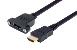 L-COM PMHDMF-4 Audio / Video Cable Assembly, HDMI Plug, HDMI Receptacle, 13.1 ft, 4 m, Black, PMHDMF Series