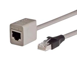 L-COM TRDC5EXTS-7 Ethernet Cable, Cat5e, RJ45 Plug to RJ45 Jack, FTP (Foiled Twisted Pair), Gray, 2.1 m, 7 ft