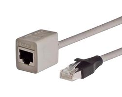 L-COM TRDC6EXTS-15 Ethernet Cable, Cat6, RJ45 Plug to RJ45 Jack, FTP (Foiled Twisted Pair), Gray, 4.6 m, 15 ft