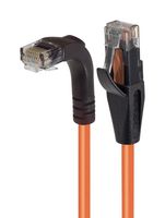 L-COM TRD695RA1OR-2 Ethernet Cable, Cat6, 90° RJ45 Plug to RJ45 Plug, UTP (Unshielded Twisted Pair), Orange, 609.6 mm