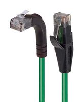 L-COM TRD695RA2GR-10 Ethernet Cable, Cat6, 90° RJ45 Plug to RJ45 Plug, UTP (Unshielded Twisted Pair), Green, 3.05 m