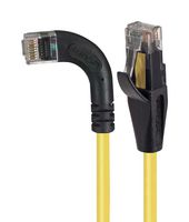 L-COM TRD695RA6Y-25 Ethernet Cable, Cat6, 90° RJ45 Plug to RJ45 Plug, UTP (Unshielded Twisted Pair), Yellow, 7.6 m