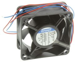 EBM-PAPST 634NU-004 DC Axial Fan, 24 V, 60 mm, 25 mm, Ball Bearing