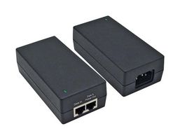 L-COM PS4820GB-POE-1 PoE Injector, Midspan, Desktop Gigabit, Integral Power Supply, 48 VDC, 20 W