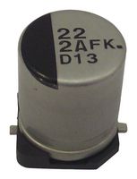 PANASONIC EEEFK2A220P SMD Aluminum Electrolytic Capacitor, Radial Can - SMD, 22 µF, 100 V, 2000 hours @ 105°C, Polar