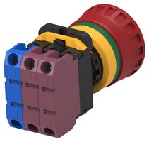 ALCOSWITCH - TE CONNECTIVITY PBES22N12R Interruptor para Paro de Emergencia, 22mm, SPST-NO, DPST-NC, Sostenido, Tornillo, 10 A, 24 V