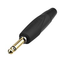 NEUTRIK NP2XX-SILENT-0 Phone Audio Connector, 2 Contacts, Plug, 6.35 mm, Cable Mount, Gold Plated Contacts