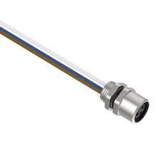 BANNER ENGINEERING BR-M8F3R8-1 Sensor Cable, A Code, M8 Receptacle, Free End, 3 Positions, 1 m, 3.3 ft, BR-M8 Series