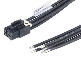 MOLEX 224086-1063 Cable Assembly, Mini-Fit Max Receptacle to Free End, 6 Positions, 4.2 mm, 2 Row, 300 mm, 11.8 "