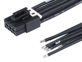 MOLEX 224086-1084 Cable Assembly, Mini-Fit Max Receptacle to Free End, 8 Positions, 4.2 mm, 2 Row, 600 mm, 23.6 "