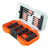 KLEIN TOOLS 33801 Impact Driver Bit Set, Nut Drivers/Phillips/Slotted/Square/Torx, 40 Pieces, ProFlex Series