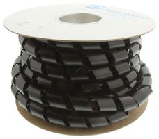 ALPHA WIRE SW45 BK008 Spiral Wrap, UV Resistant, 1 ", 25.4 mm, Polyethylene, Black, 25 ft, 7.62 m
