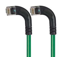 L-COM TRD695RA9GR-7 Ethernet Cable, Cat6, 90° RJ45 Plug to 90° RJ45 Plug, UTP (Unshielded Twisted Pair), Green, 2.1 m
