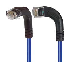 L-COM TRD815RA11BL-2 Ethernet Cable, Cat5e, 90° RJ45 Plug to 90° RJ45 Plug, UTP (Unshielded Twisted Pair), Blue