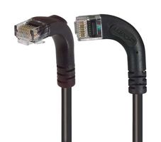 L-COM TRD815RA11BLK-20 Ethernet Cable, Cat5e, 90° RJ45 Plug to 90° RJ45 Plug, UTP (Unshielded Twisted Pair), Black