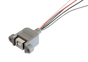 L-COM UPMB-LEADS USB Cable, Type B Receptacle to Free End, 609.6 mm, 24 "