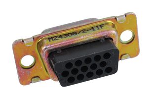 TE CONNECTIVITY - AMP 204500-1 D Sub Connector, Amplimite, 15 Contacts, Receptacle, Crimp, DE, AMPLIMITE 90 Series, Steel Body