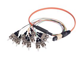 L-COM MPM12OM2-ST-05 Cable de Fibra Óptica, Multimodo, OM2, 12 Fibras, 50µm / 125µm, 19.7"