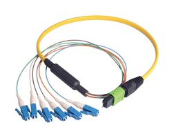 L-COM MPM6S-LC-1 Fiber Optic Cable, Singlemode, 6 Fibers, 9µm / 125µm, 3.3 ft