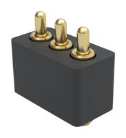 MILL-MAX 854-22-003-30-004101 Spring Loaded Connector, Pogo Pin Header, 1.27 mm, 1 Row, 3 Contacts, Surface Mount, Brass