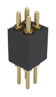 MILL-MAX 855-22-020-10-004101 Spring Loaded Connector, Pogo Pin Header, 1.27 mm, 2 Row, 20 Contacts, Through Hole Mount, Brass