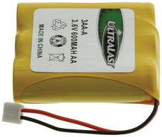 DANTONA INDUSTRIES 3AA-A Batería Recargable, 3.6 V, Níquel Cadmio, 600 mAh, AA, Positivo Elevado y Negativo Plano, 1