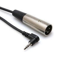 HOSA XVM-115M Cable de Audio / Video, 90° 3.5mm Stereo Phone Plug, XLR 3 Posiciones Macho, 15 ft, 4.57 m, Negro