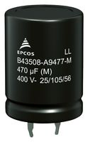 TDK B43508A5567M000 Electrolytic Capacitor, Snap-in, 560 µF, 450 V, ± 20%, Snap-In, 3000 hours @ 105°C